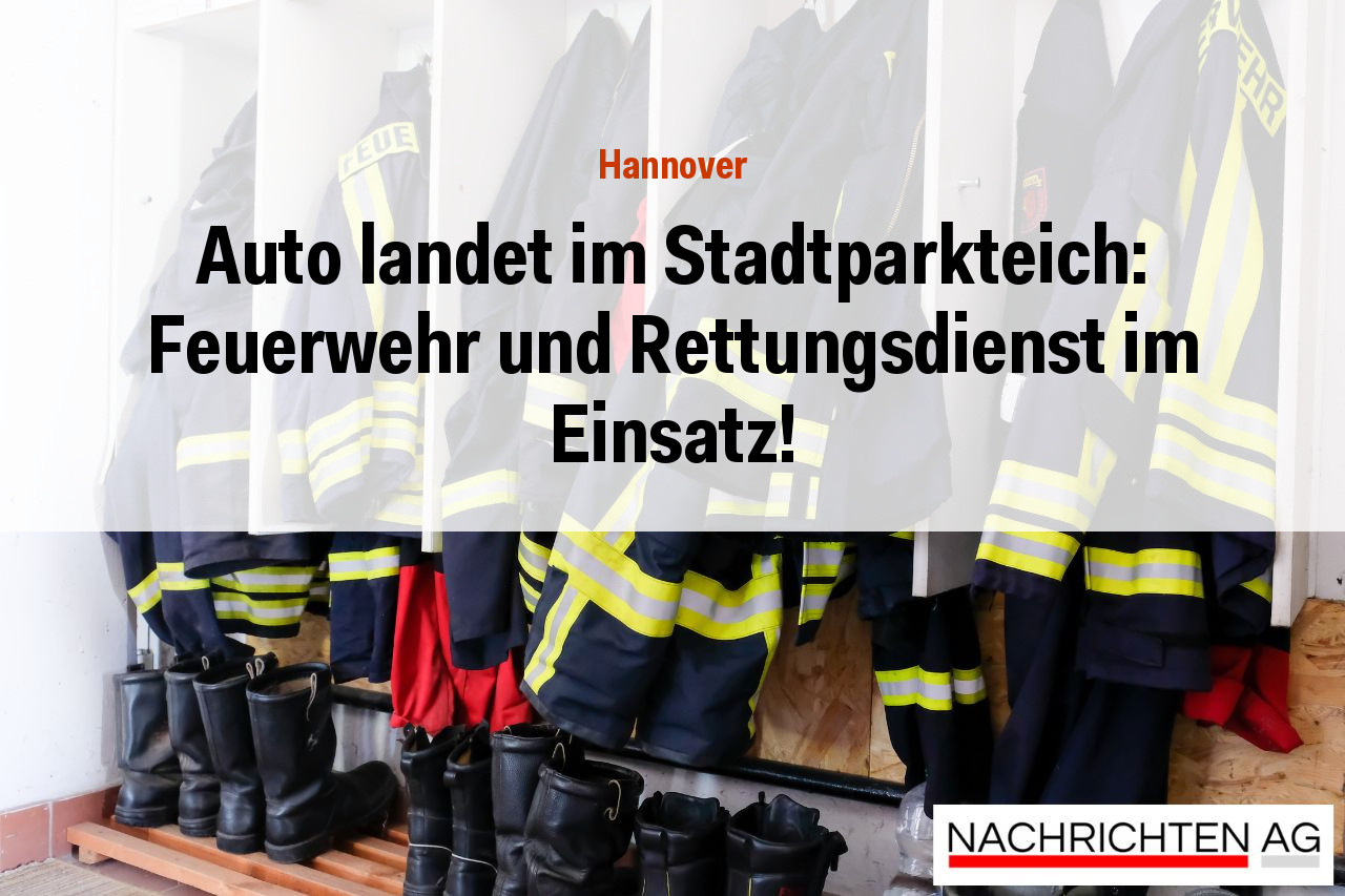 Auto landet im Stadtparkteich: Feuerwehr und Rettungsdienst im Einsatz!